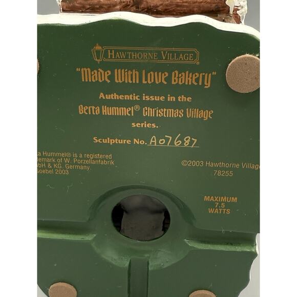 Hawthorne Village Berta Hummel Made With Love Bakery Lighted 2003 - Picture 8 of 9